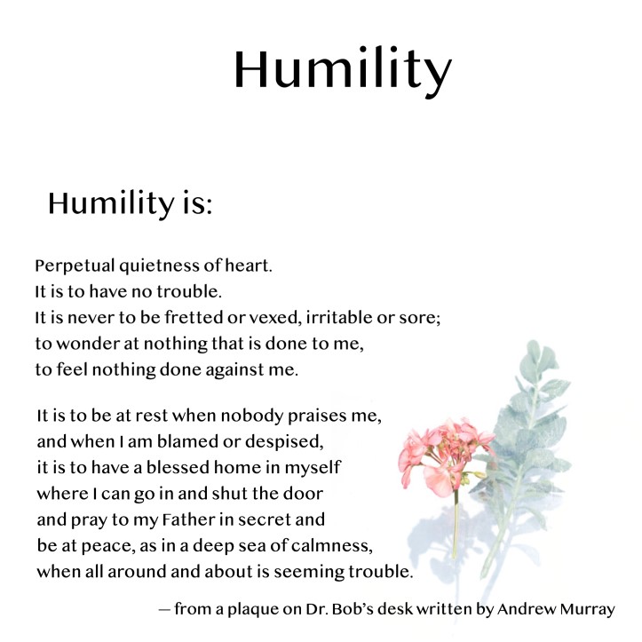 Humility Plaque on Dr. Bob's desk